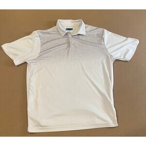 White Patterned Performance Polo Shirt Lightweight/Stylish-PGA Tour Polo- Size L